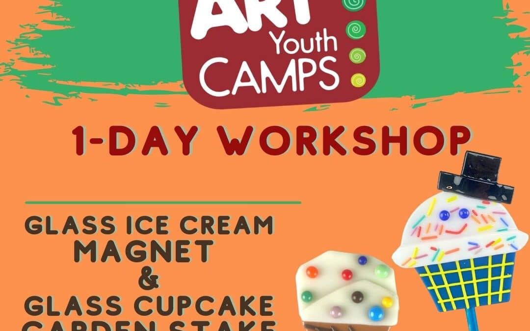 Summer 1-day Workshop: Ice Cream Glass Magnet and Cupcake Garden Stake (5P1FG)