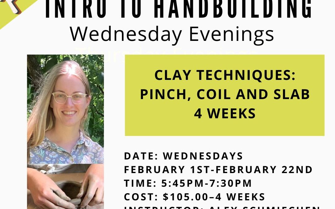 February Beginning Clay Techniques: Pinch Coil & Slab–4 weeks—SOLD OUT