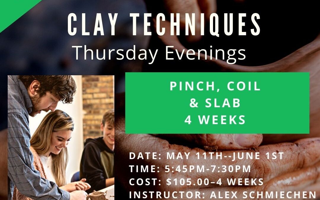 May Beginning Clay Techniques: Pinch Coil & Slab–4 weeks–SOLD OUT