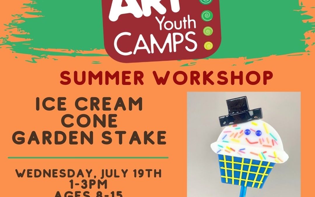 Summer Workshop — Glass Ice Cream Cone Garden Stake (7P1DWG)